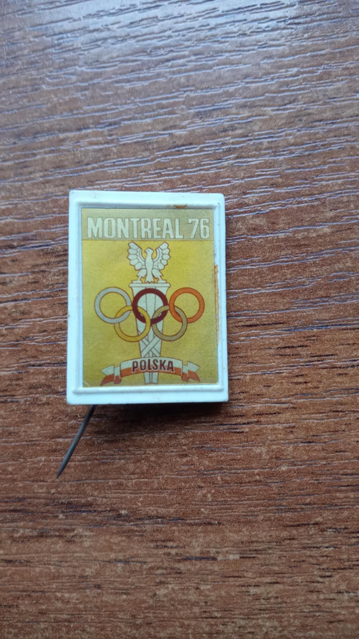 Znaczek przypinka Polska Montreal 1976 Igrzyska Olimpijskie PRL