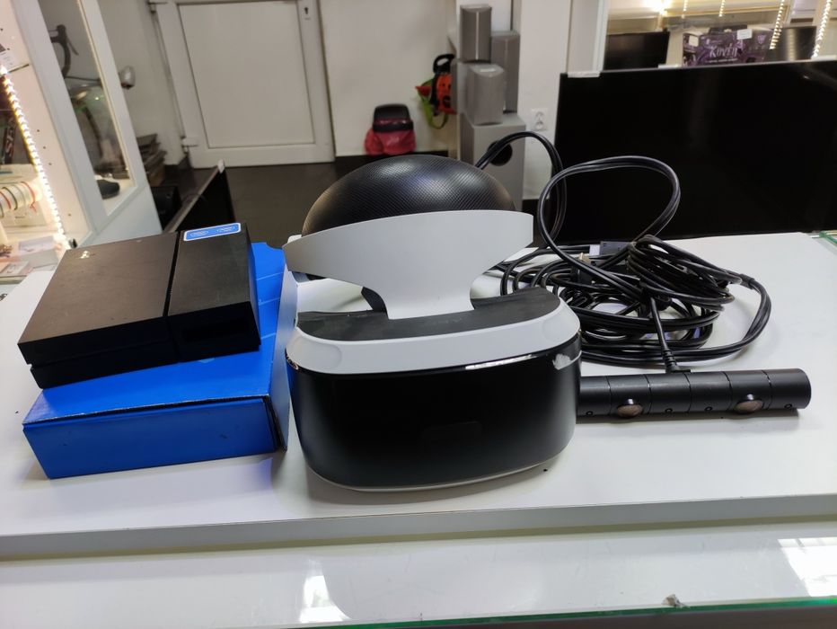 PlayStation VR ZVR1 headset z procesorem kamerka i okablowaniem