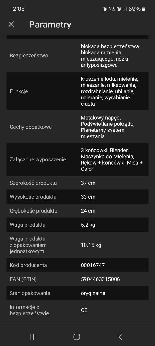 Robót kuchenny planetarny RUHHY