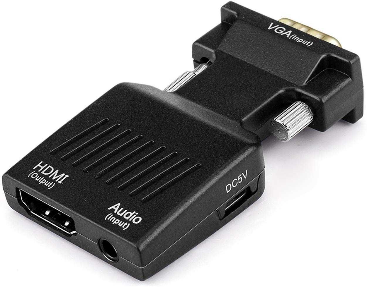 Adapter Konwerter VGA D-SUB do HDMI + Audio Dzwięk