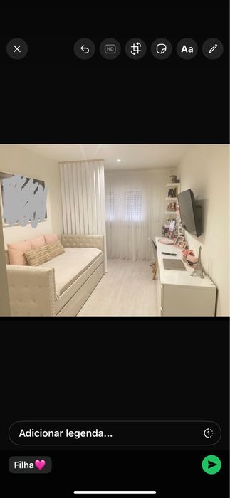 Cama dupla bege em excelente estado