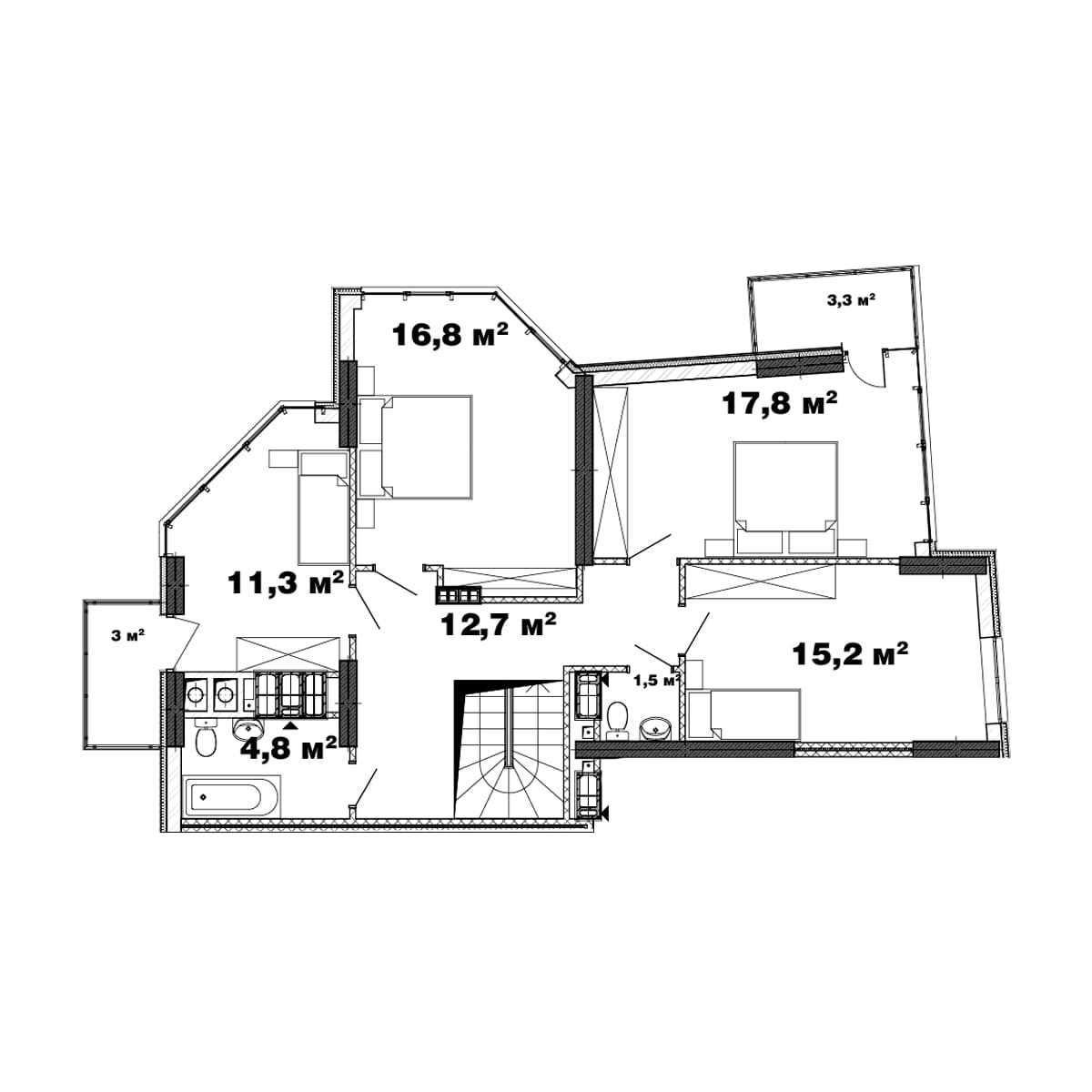 2-рівнева квартира (166 м2) у 2 черзі ЖК Crystal Avenue. Будинок здано