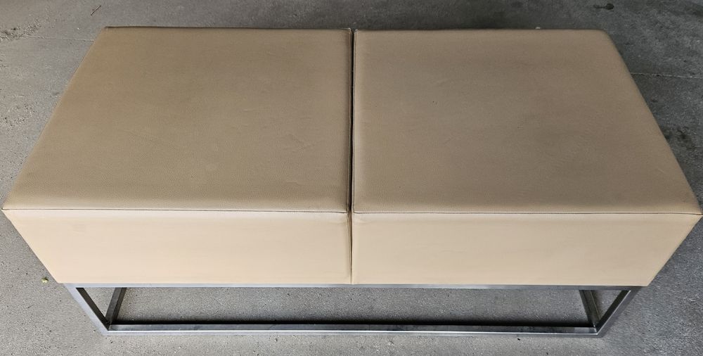 Pufa/otomana/sofa stelaż chrom beżowa