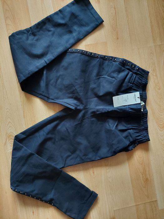 Freesia | spodnie | granatowe | lampas | lampasy | ćwieki | nity