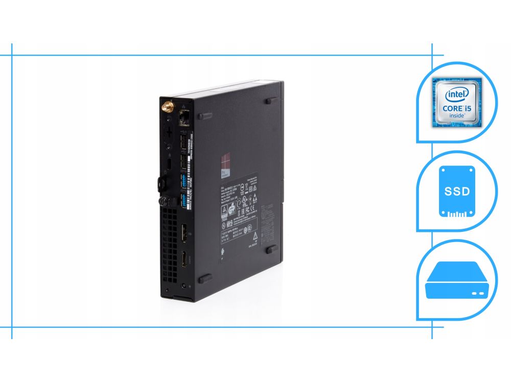 komputer mini pc dell optiplex tiny i5 6gen 8gb 256ssd win10 pro