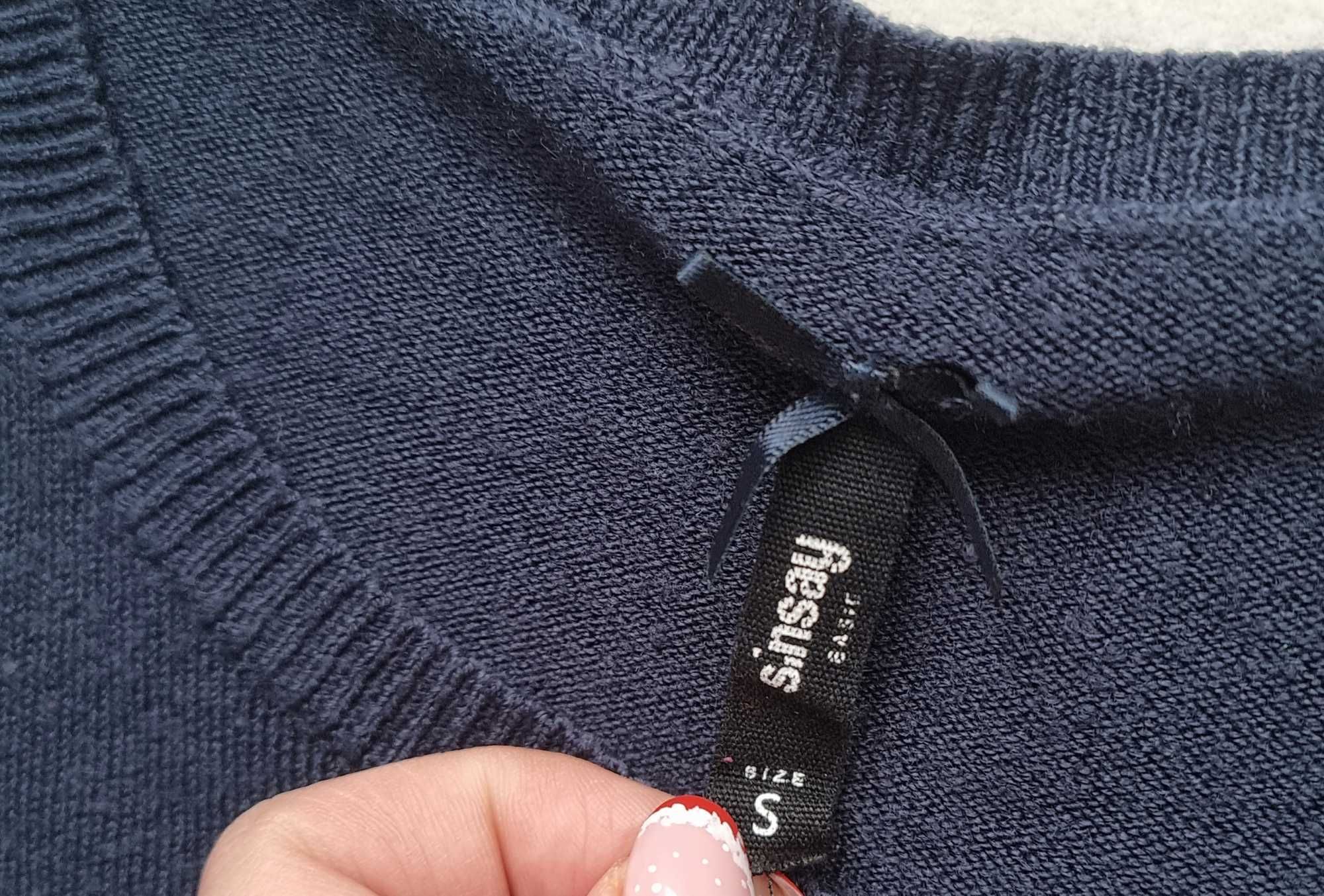 Granatowy sweter Sinsay S 36
