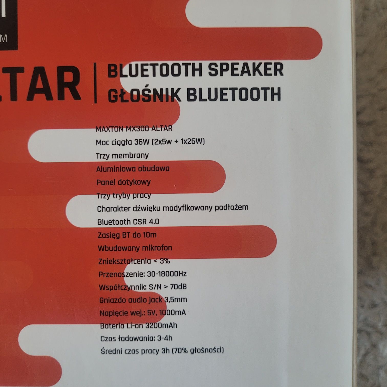 Głośnik bluetooth Maxton Altar MX300