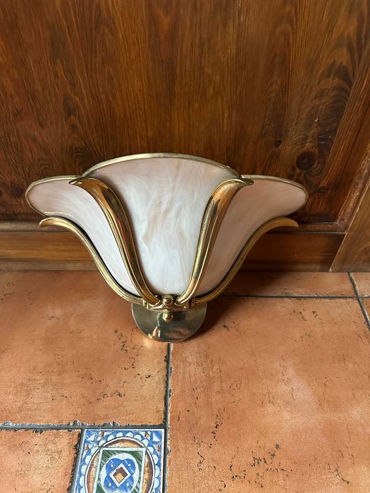 Vintage duży kinkiet Art Nouveau, Lotus Lamp