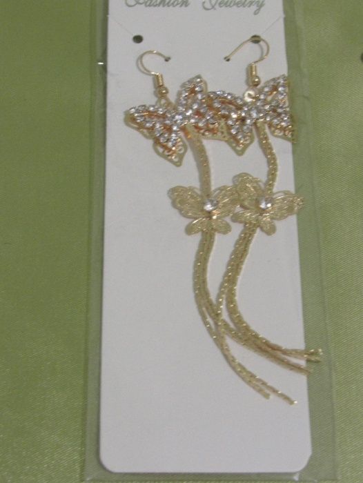 Серьги висульки со стразами под золото. НОВЫЕ