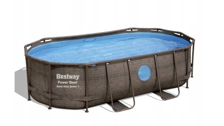 Basen Bestway Rattan brąz 427x250x100 Ogrod.  Stelaż