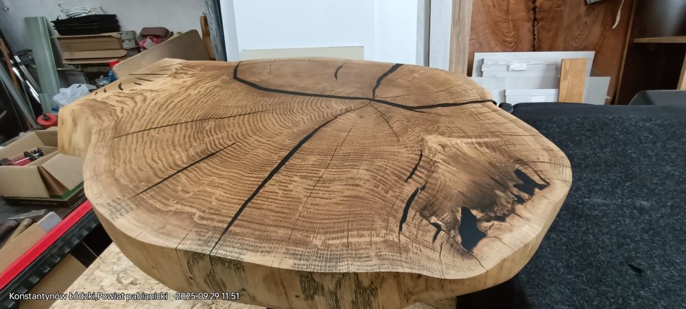 Stolik kawowy z plastra dębu sprzedam