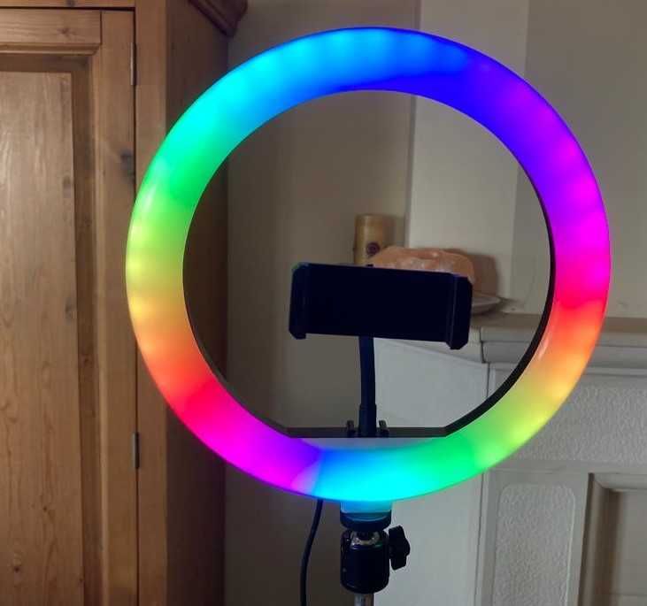 Ring Light 26cm RGB Extensível