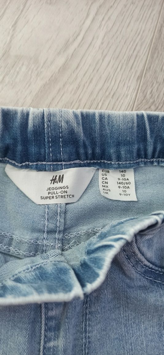 Spodnie jegginsy H&M r.140 z jednorożcem