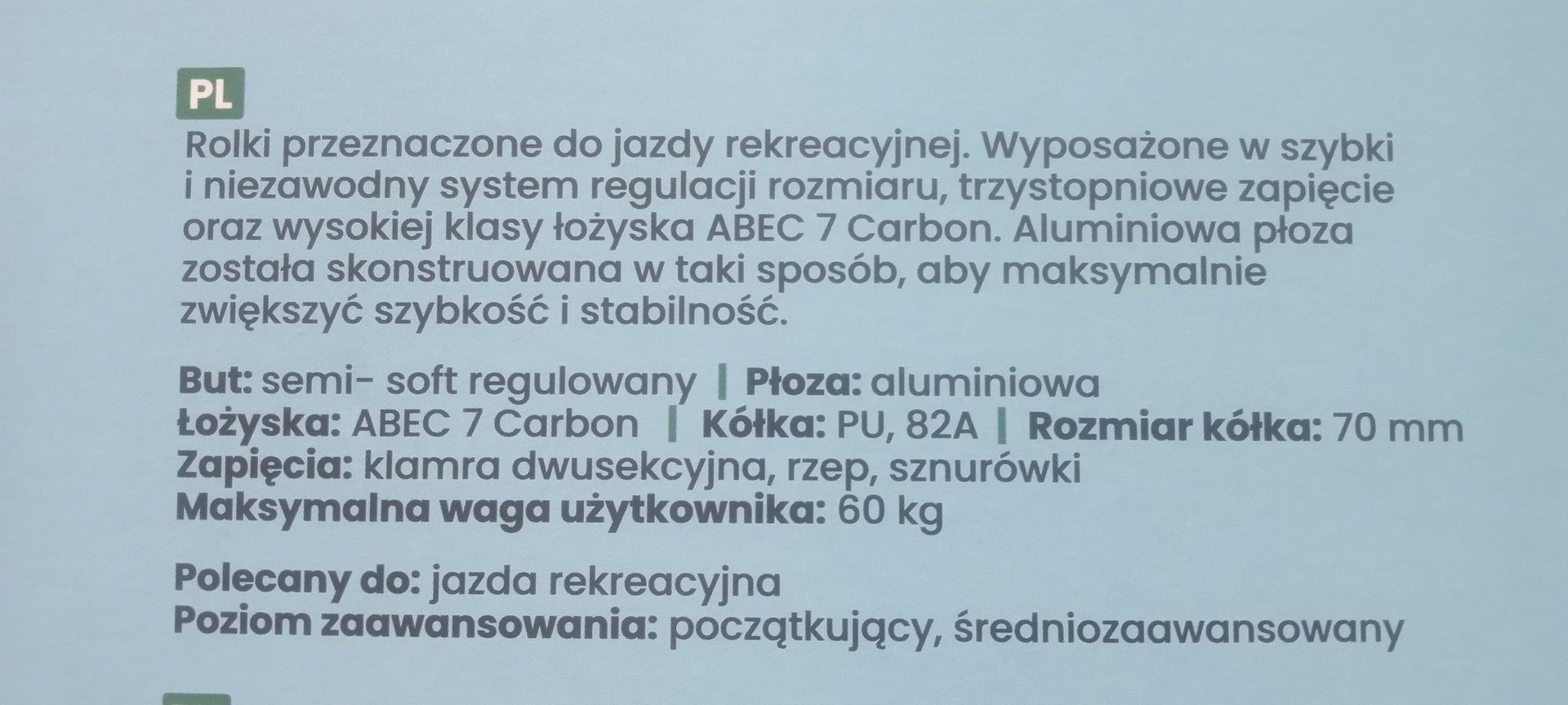 łyżworolki, regulowane, nr 38-41, Spokey, max 100 kg, sport, rolki