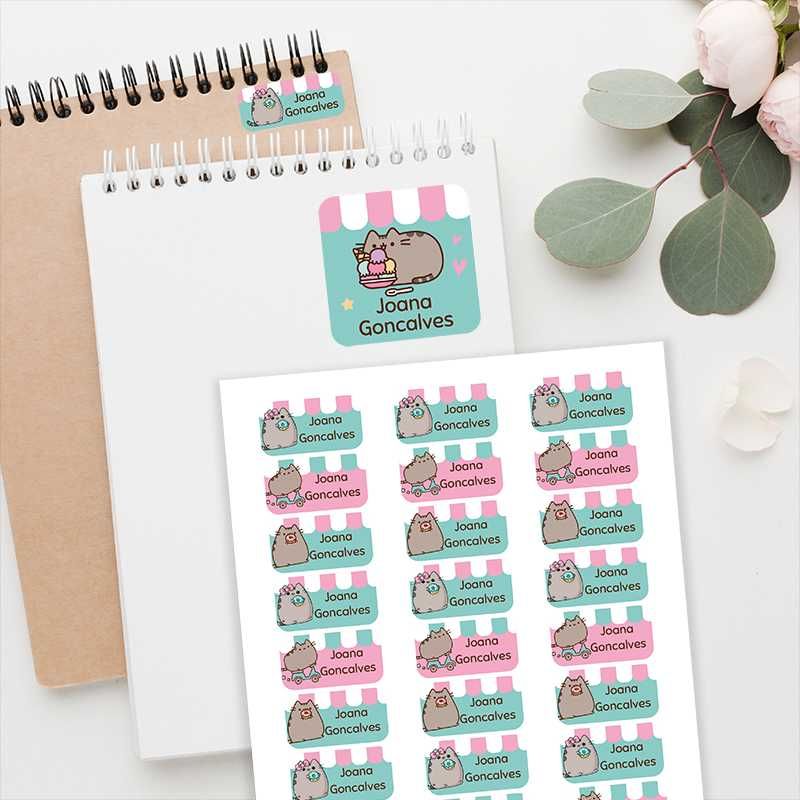 Etiquetas Escolares Personalizadas Pusheen