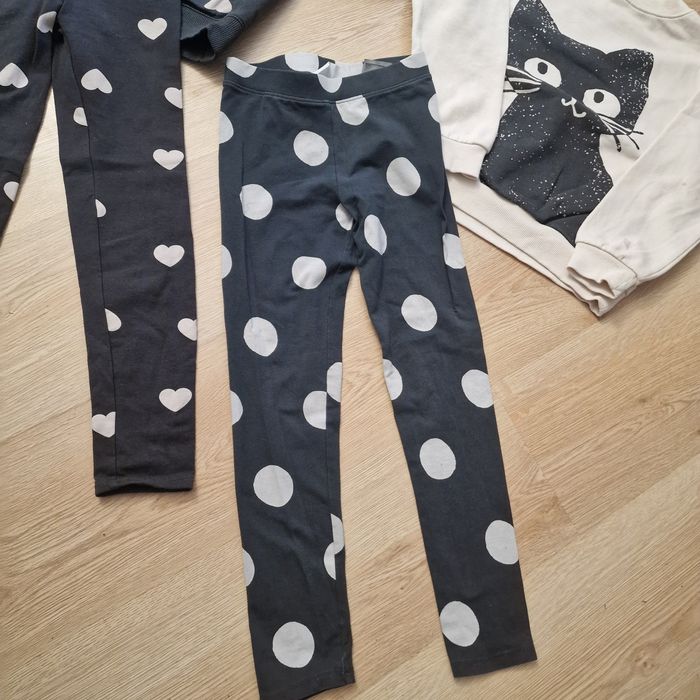 H&m 2 x komplet bluza spodnie leginsy 128