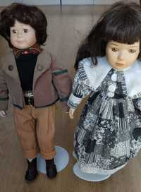 Stare lalki porcelanowe chłopiec i dziewczynka
