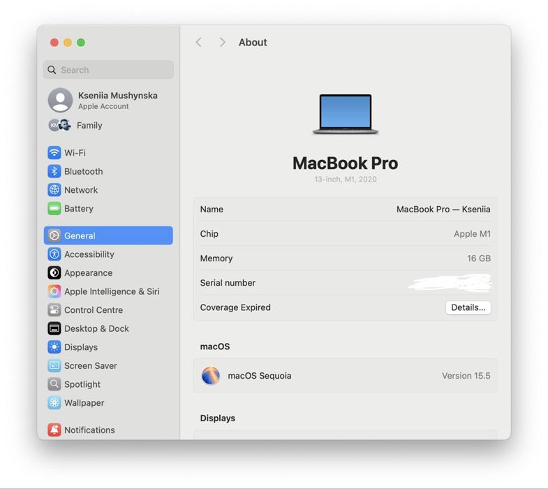 MacBook Pro 13” 2020 M1 16/512Gb