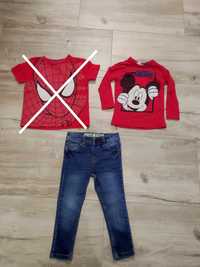 1pln dostawa R. 104 spodnie + bluzka Mickey 2 szt