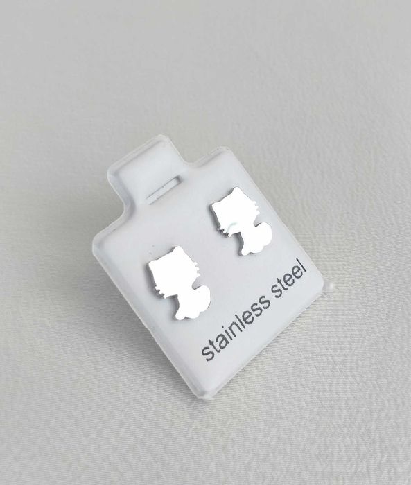 Kolczyki srebrne stal chirurgiczna koty sztyft Xuping