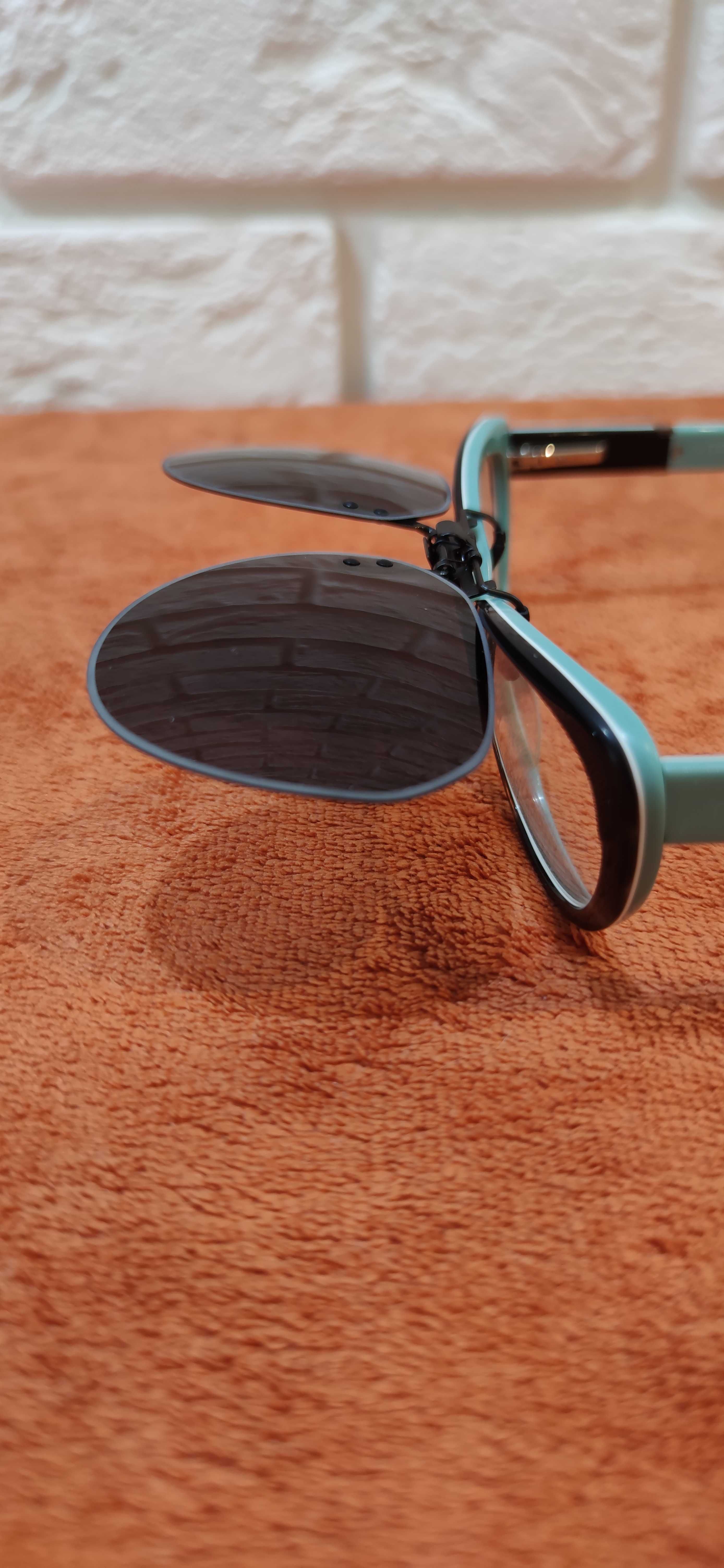 szkła mocowane do okularów przeciwsłoneczne ultralekkie UV400 klips