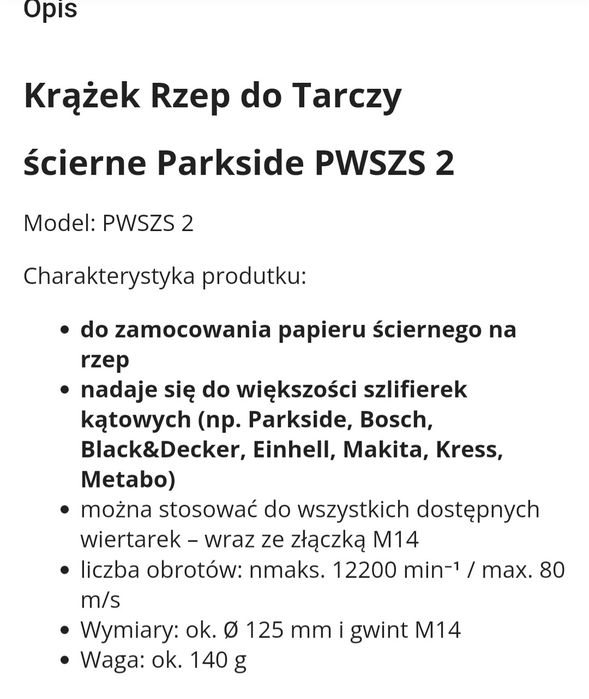 2xKrążek Rzep do Tarczy ścierne