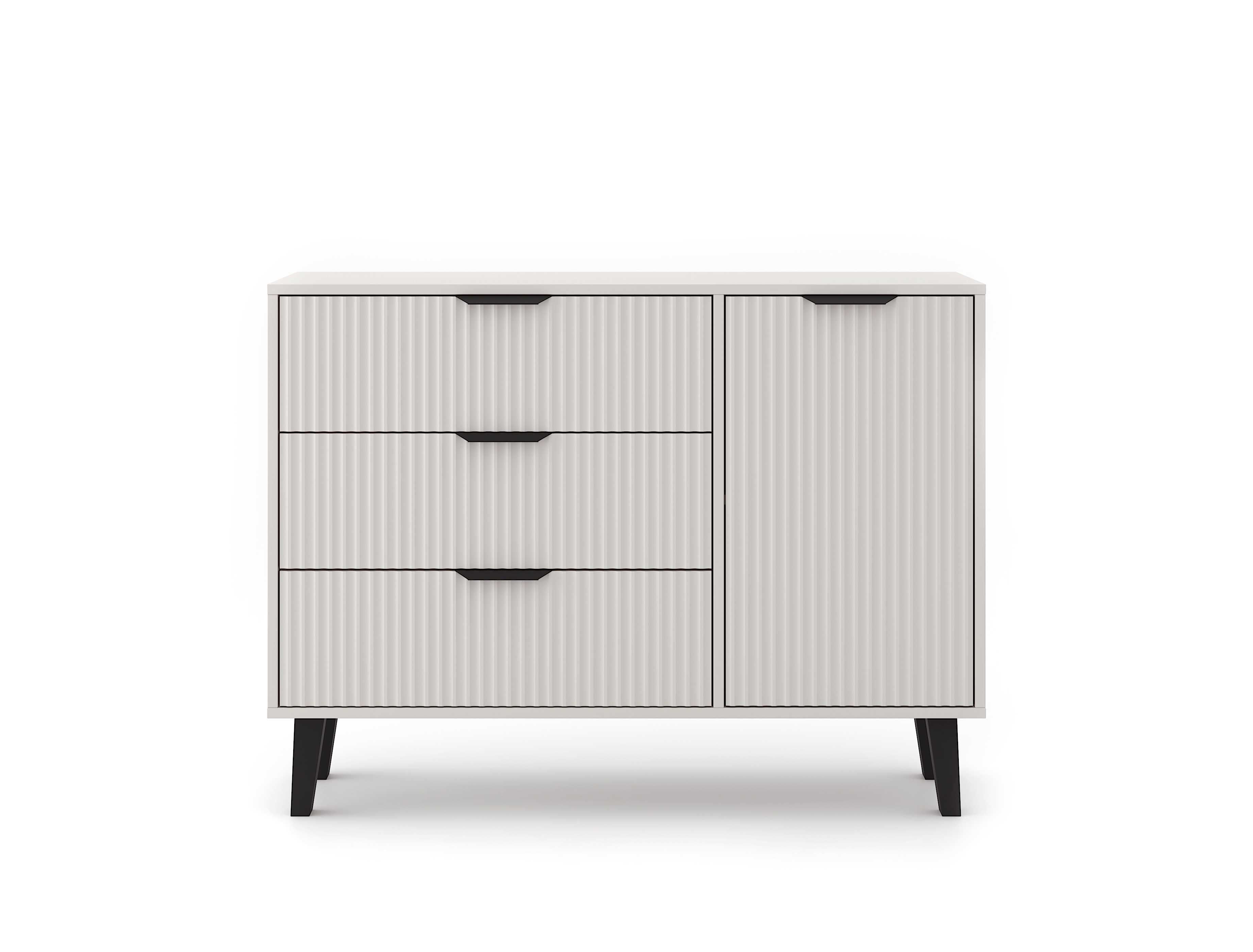 Komoda SCANDI 1D3S SLIM Szafka Do Salonu Ryflowany Front RÓŻNE KOLORY