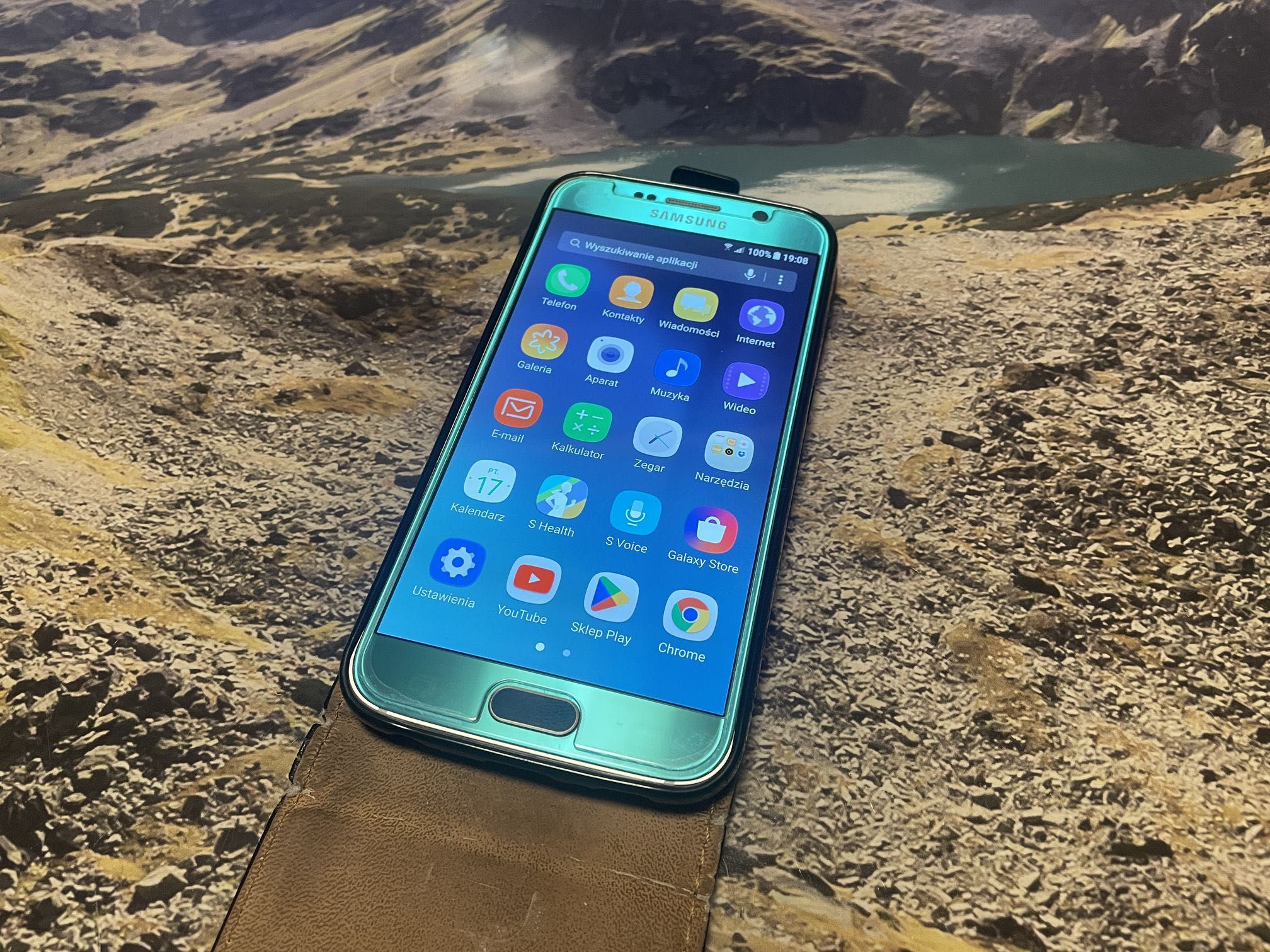 Samsung Galaxy S6 SM-G920F 3/32GB niebieski + etui ze skóry naturalnej