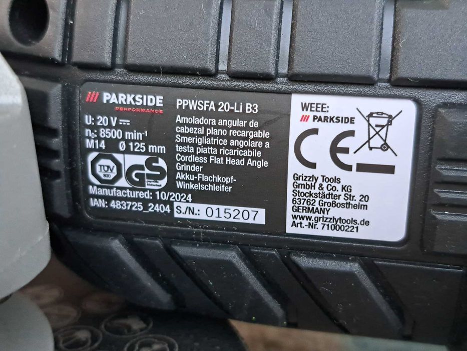 PARKSIDE Болгарка кутова шліфувальна 20в.