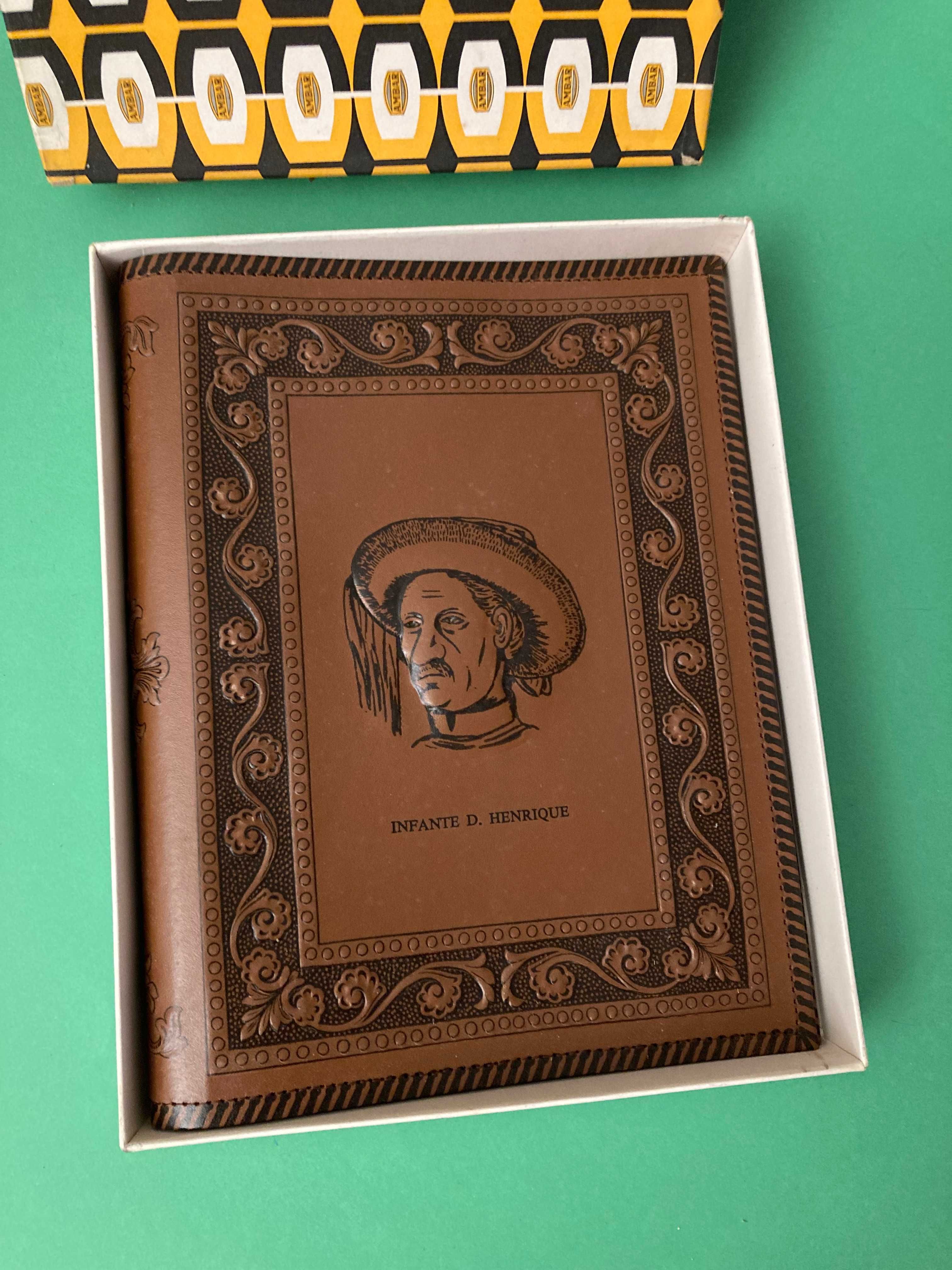 Capa Escolar Antiga Couro Infante D. Henrique da Ambar Anos 50/60