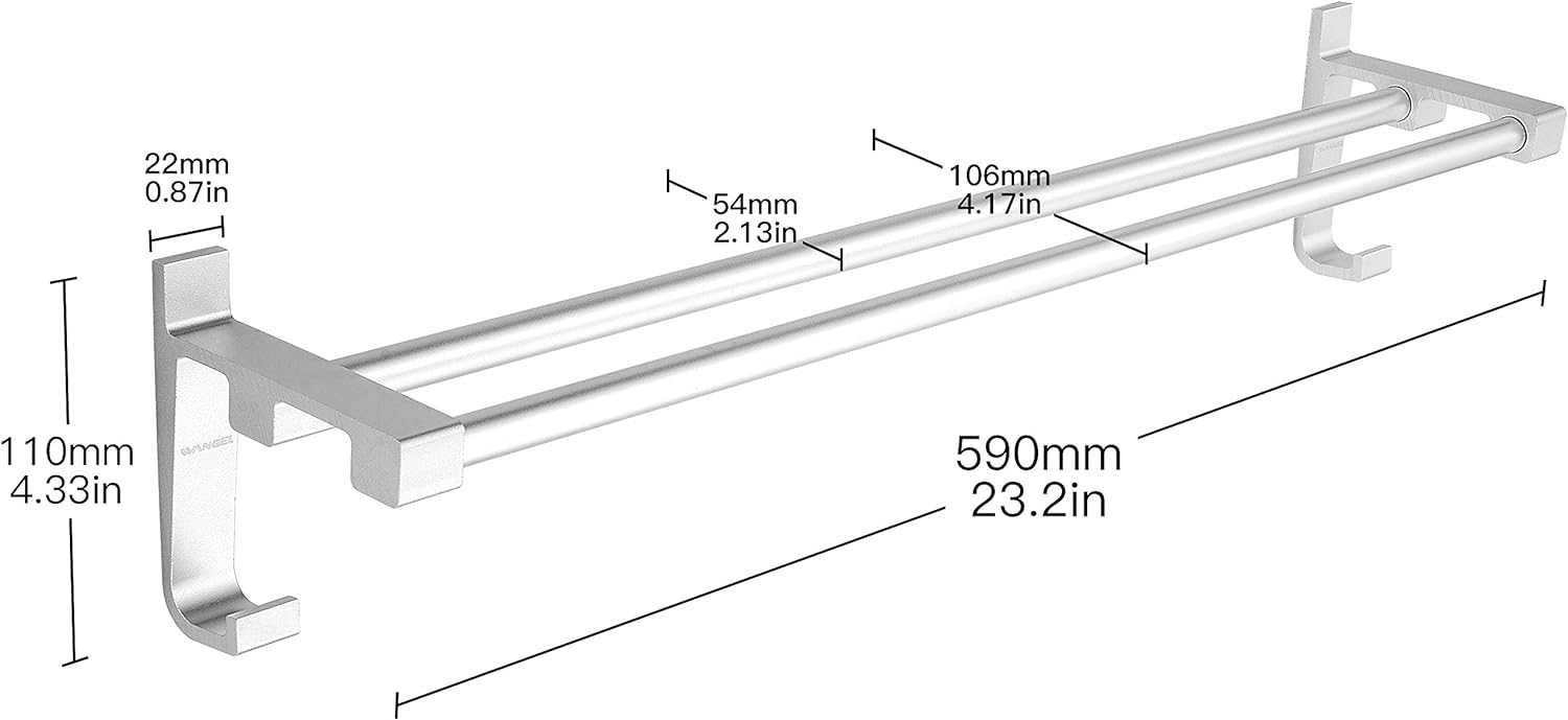 Nowy podwójny wieszak na ręczniki / 60CM / WANGEL !3521!