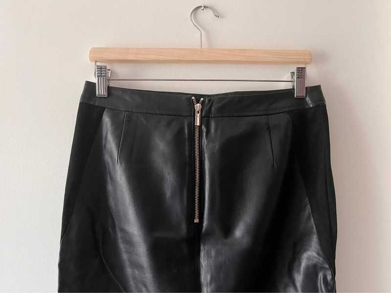 Czarna spódnica eco skóra midi ołówkowa do kolan F&F S 36 M 38