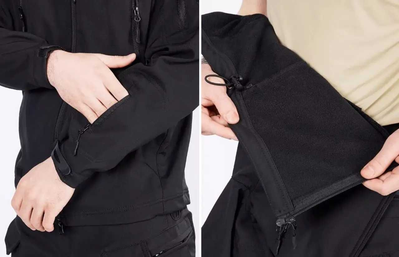 Костюм софтшелл Gwild Чорний Soft Shell на флісі розміри S-5XL