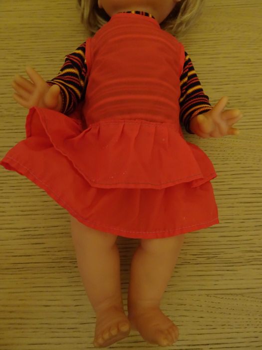 Lalka prl, ruchome oczy, zabawka PRL, vintage, lalka 38 cm