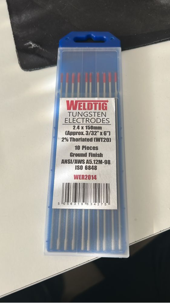 Caixa tungstenios 2.4 vermelhos soldadura