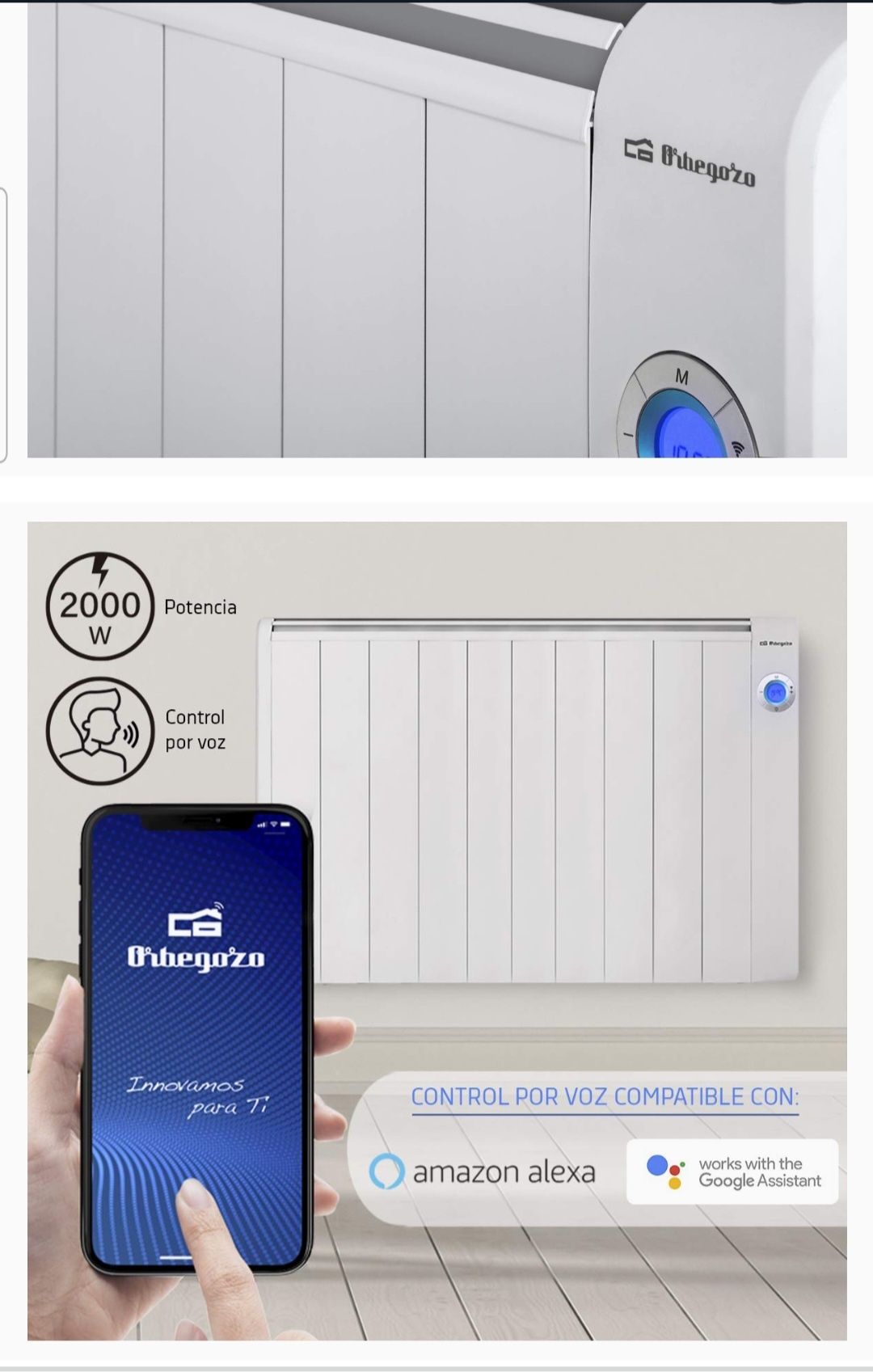 Orbegozo Emissor térmico 2000W WI-FI assistente de voz e App
Orbegozo