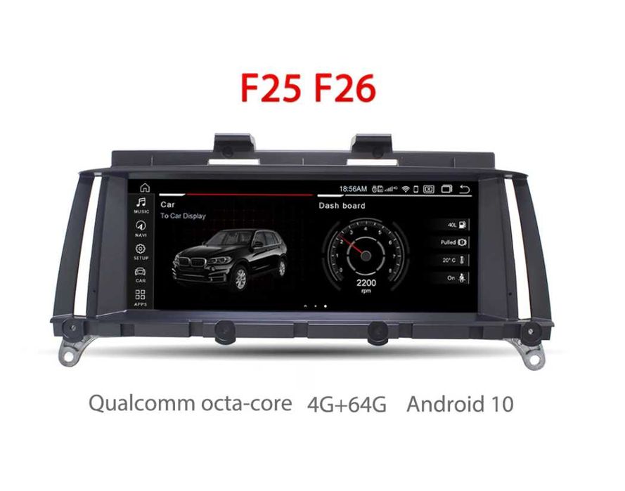 NOWE Radio Android 10 4/64GB 8 rdzeni Qualcomm BMW X3 F25 X4 F26