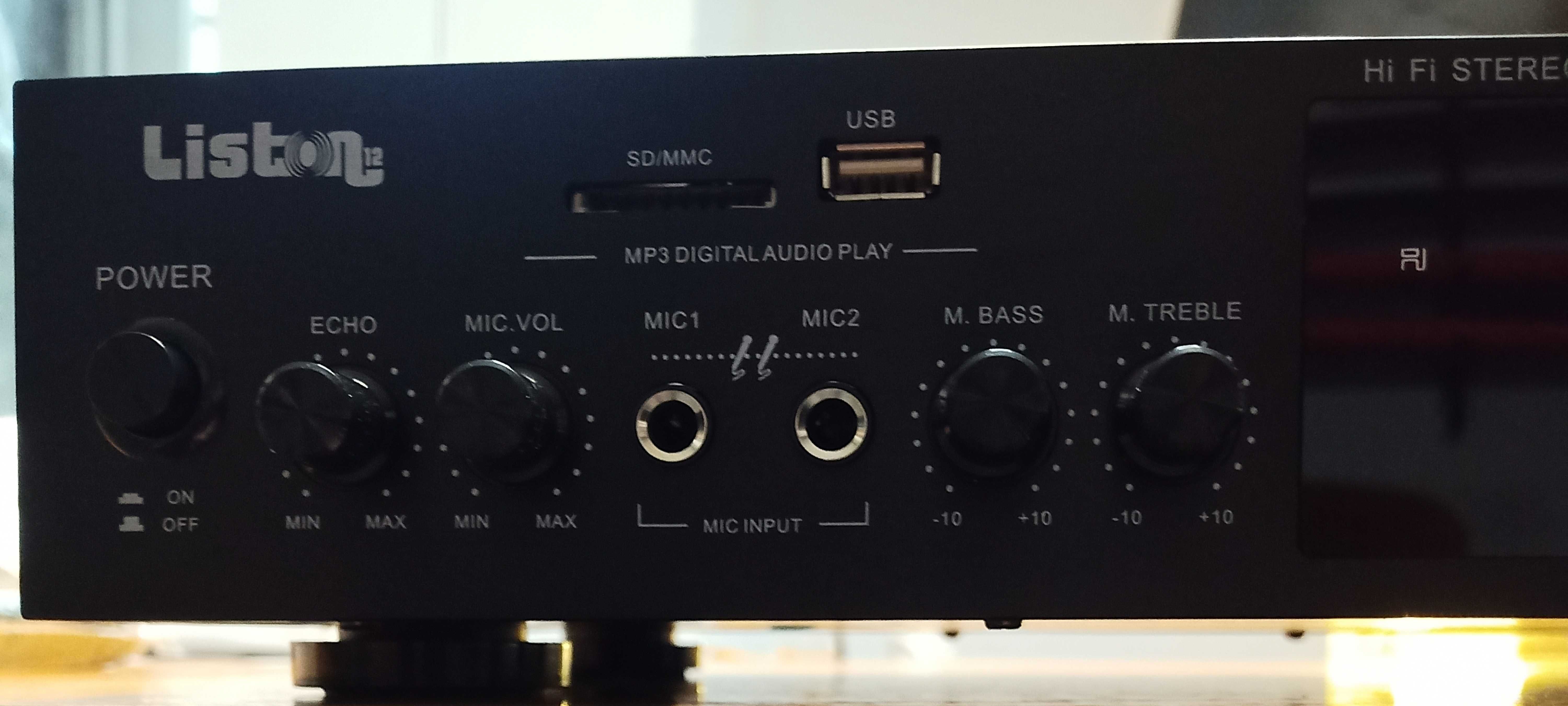 Amplituner Liston12 Hi Fi Stereo - bluetooth, usb, sd, karaoke