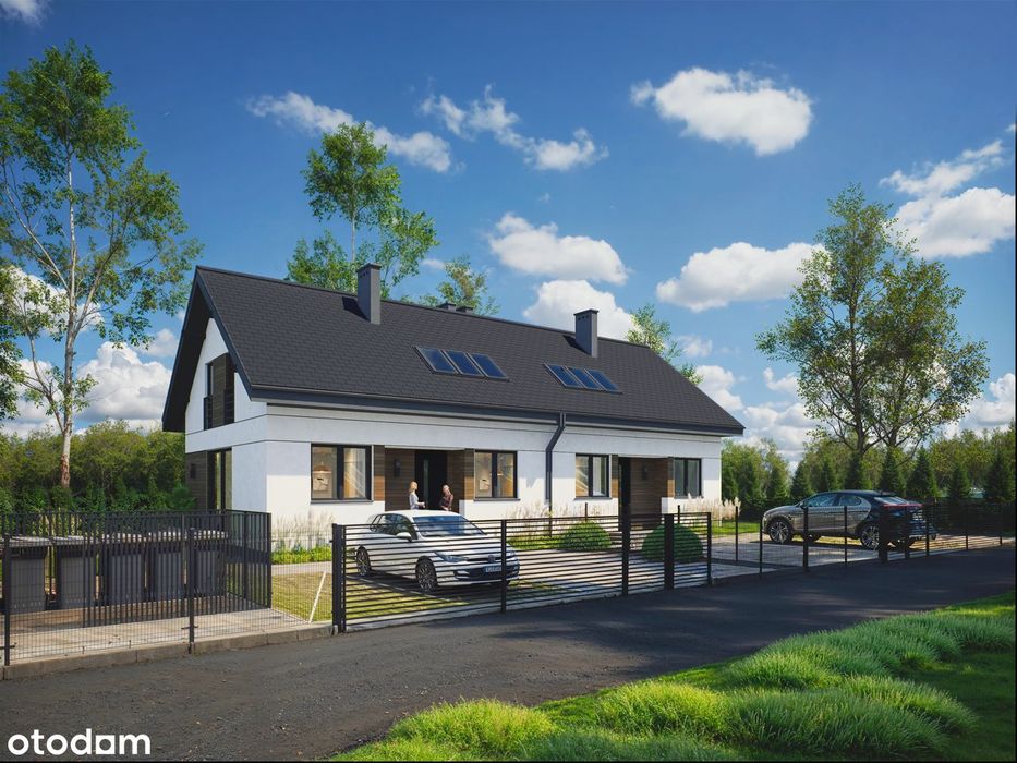 Nowoczesny Dom Premium w Zabudowie Bliźniaczej z Pompą Ciepła