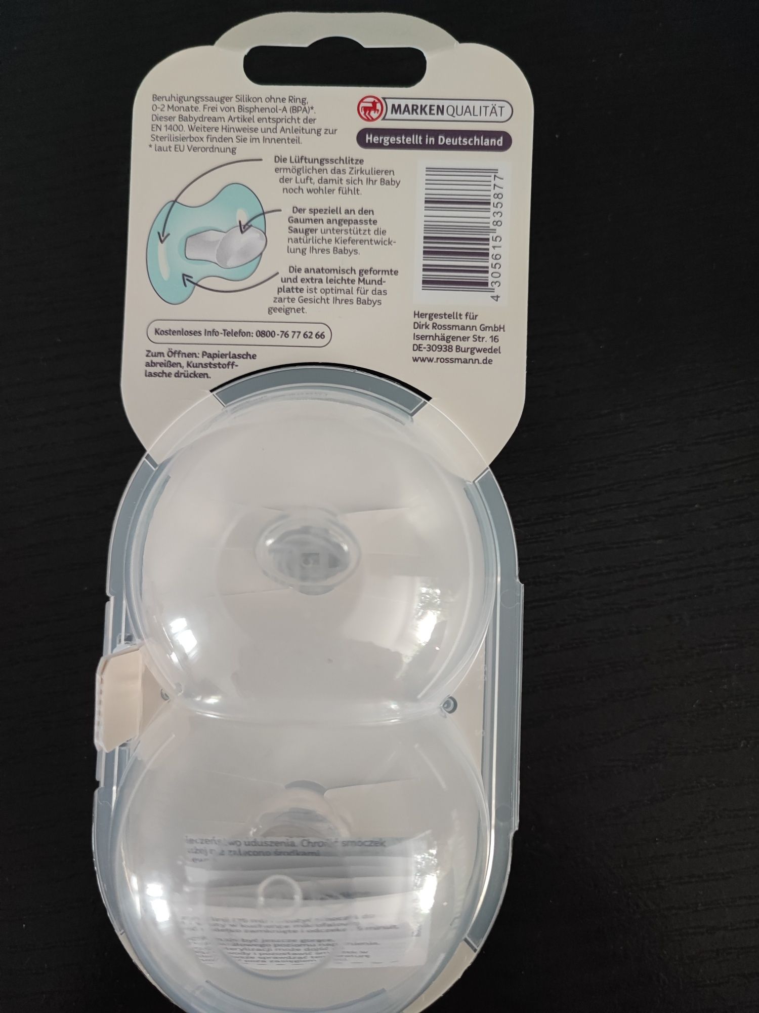 Babydream smoczek anatomiczny 0-2 m.2 szt