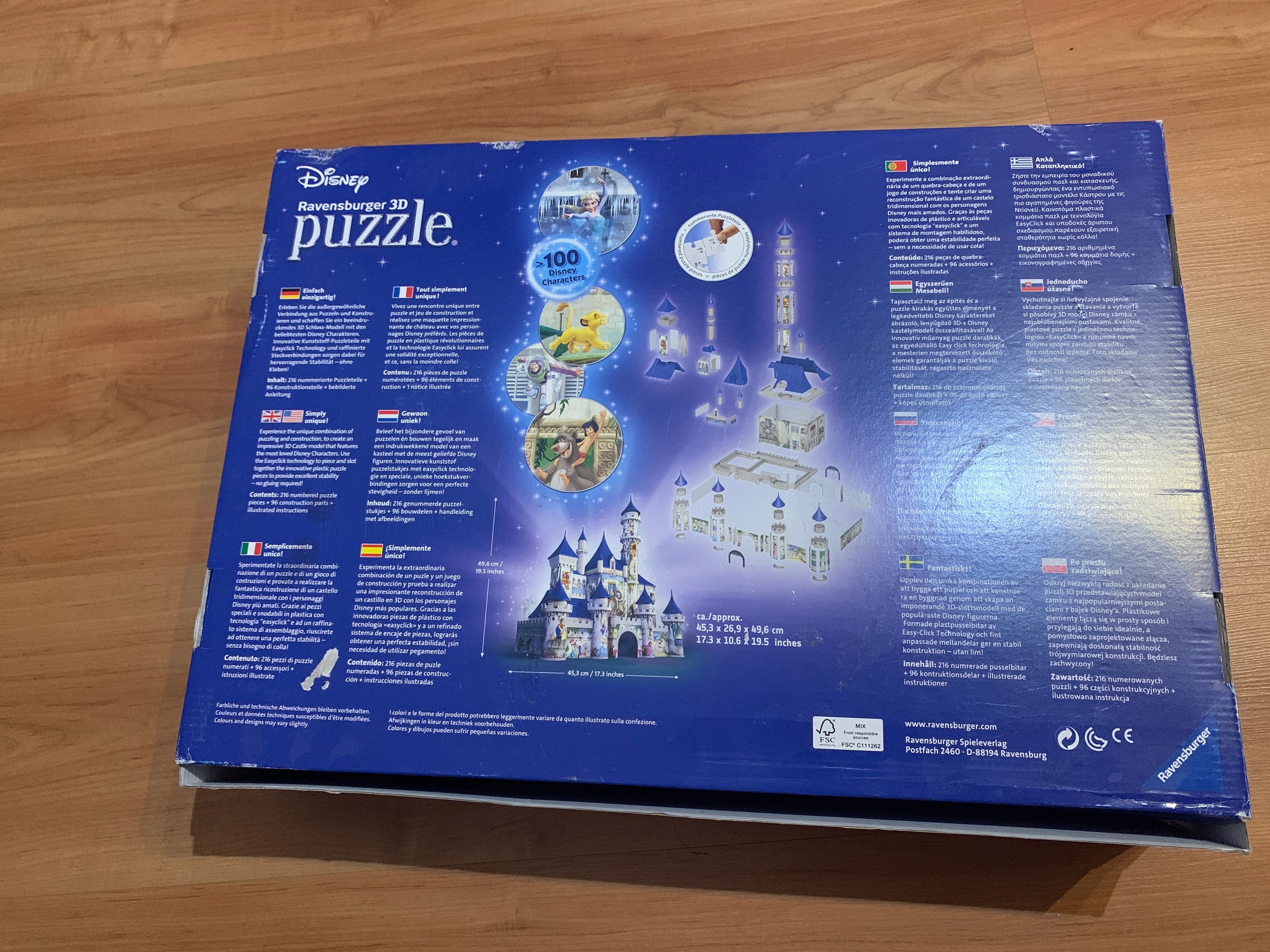 Puzzle 3 D zamek Disney