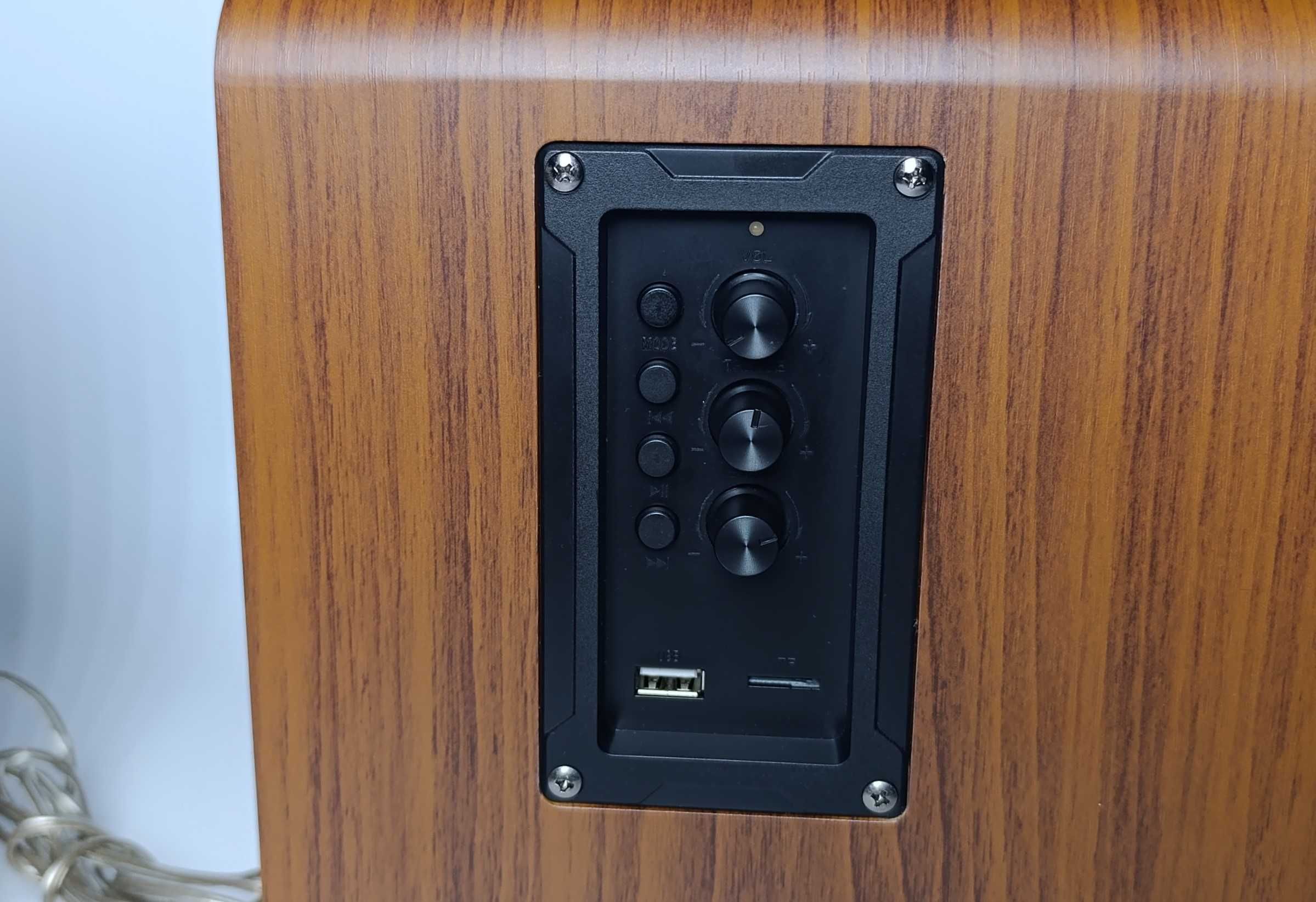 Kolumny aktywne Mozos R100BT V2 46W Bluetooth USB SD kolor orzech