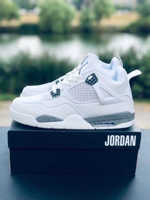 Nike Air Retro Jordan 4 white кроссовки мужские белые Джордан 4 46 раз