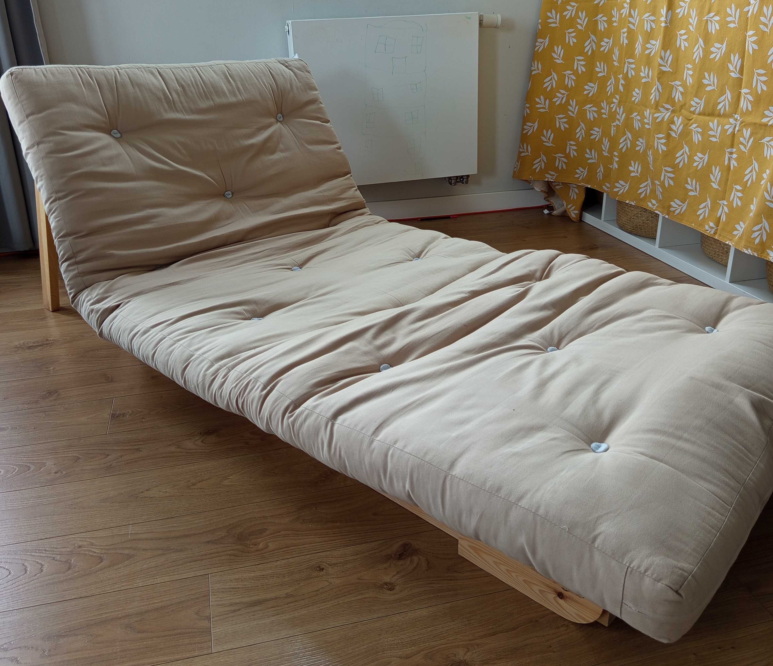 Materac  Futon bawełna + stelaż rozkładany 3 pozycje 90×200