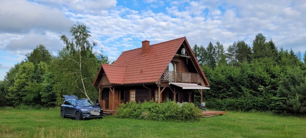 Całoroczny domek Mazury Pelnik nad jeziorem Isąg, molo