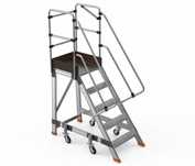 Drabina magazynowa podest jezdny HIGHER S-8704-Y 4 stopnie + podest