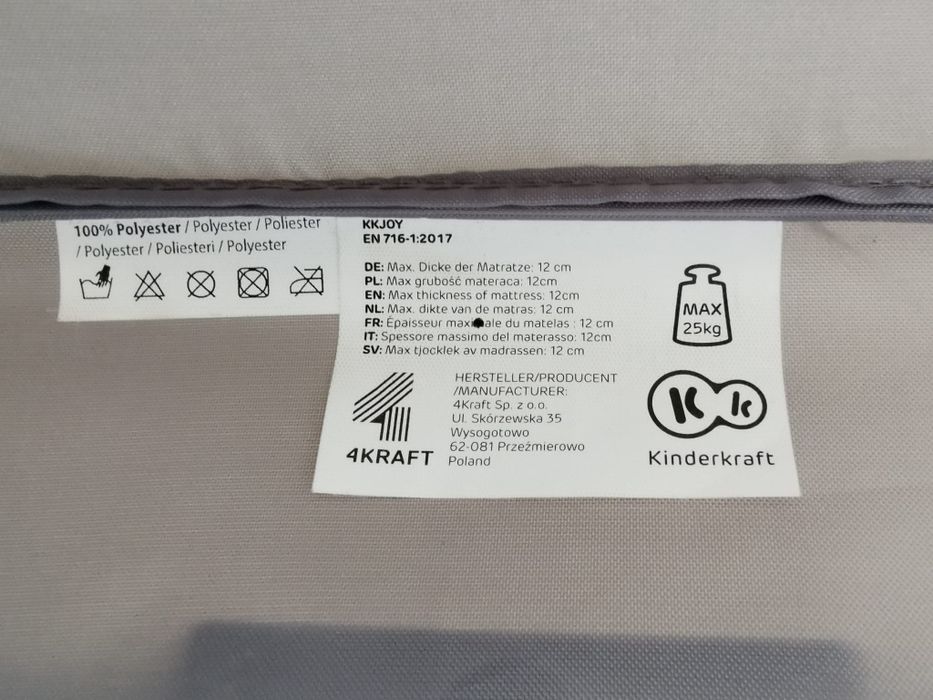 Kinderkraft Joy łóżeczko turystyczne z akcesoriami