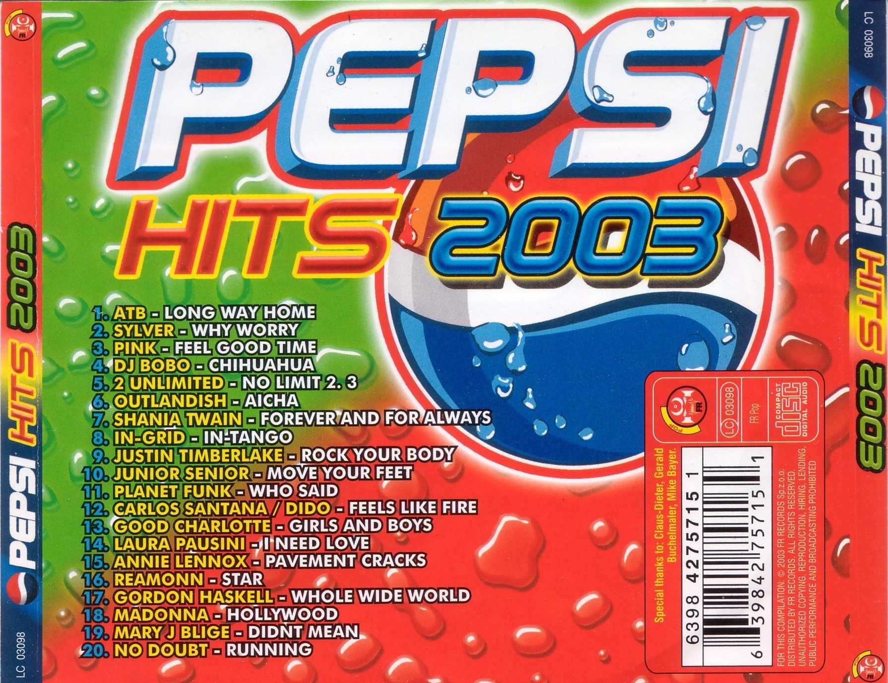 Przeboje Pepsi Hits 2003 płyta CD 20 utworów