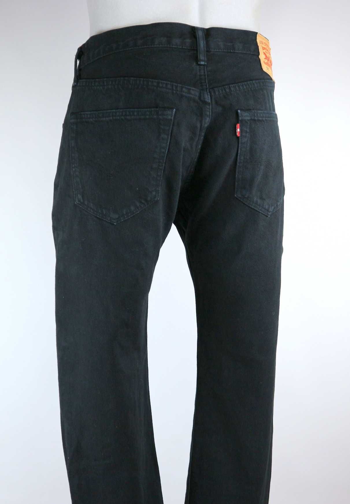 Levis 501 spodnie jeansy czarne W34 L30 pas 2 x 44 cm