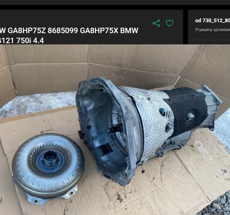 Skrzynia Biegow Xdrive GA8HP75Z GA8HP75X BMW 750IX G11 750i 4.4 5.0
